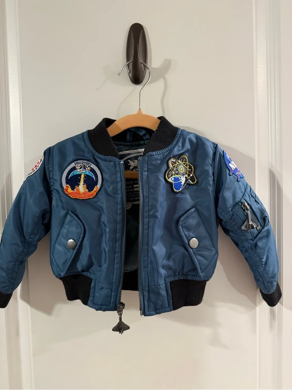 Up and Away Baby Boy Girl Blue Bomber Space Shuttle Junior Astronaut Jacket 12mo